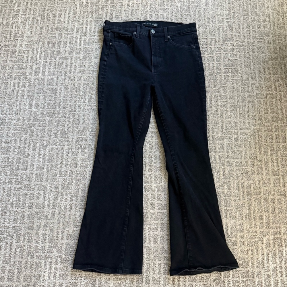 Veronica Beard black Beverly Skinny Flare high waisted jeans size 31 / 12